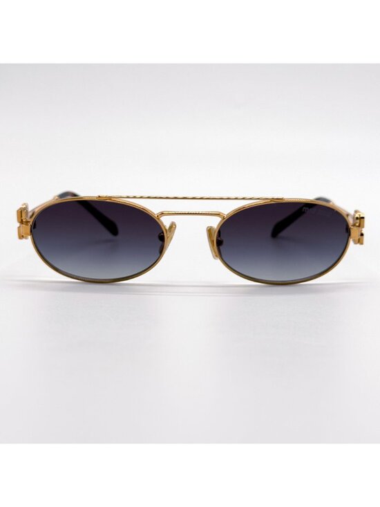 NEW MIU MIU SUNGLASSES MU54ZS 7OE5D1 WOMEN GOLD/GRAY MU 54ZS, SMU 54Z EYEWEAR main image 6
